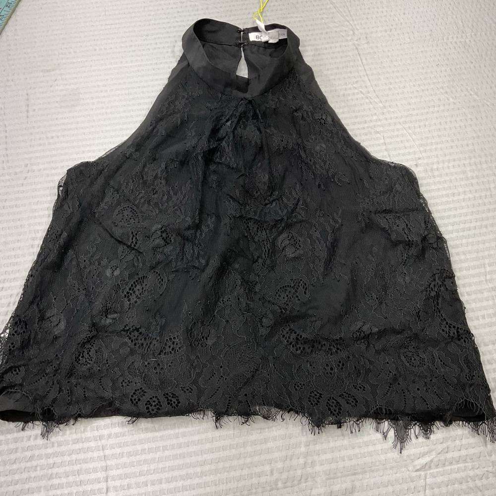 BCBGeneration Black Lace Sleeveless Top